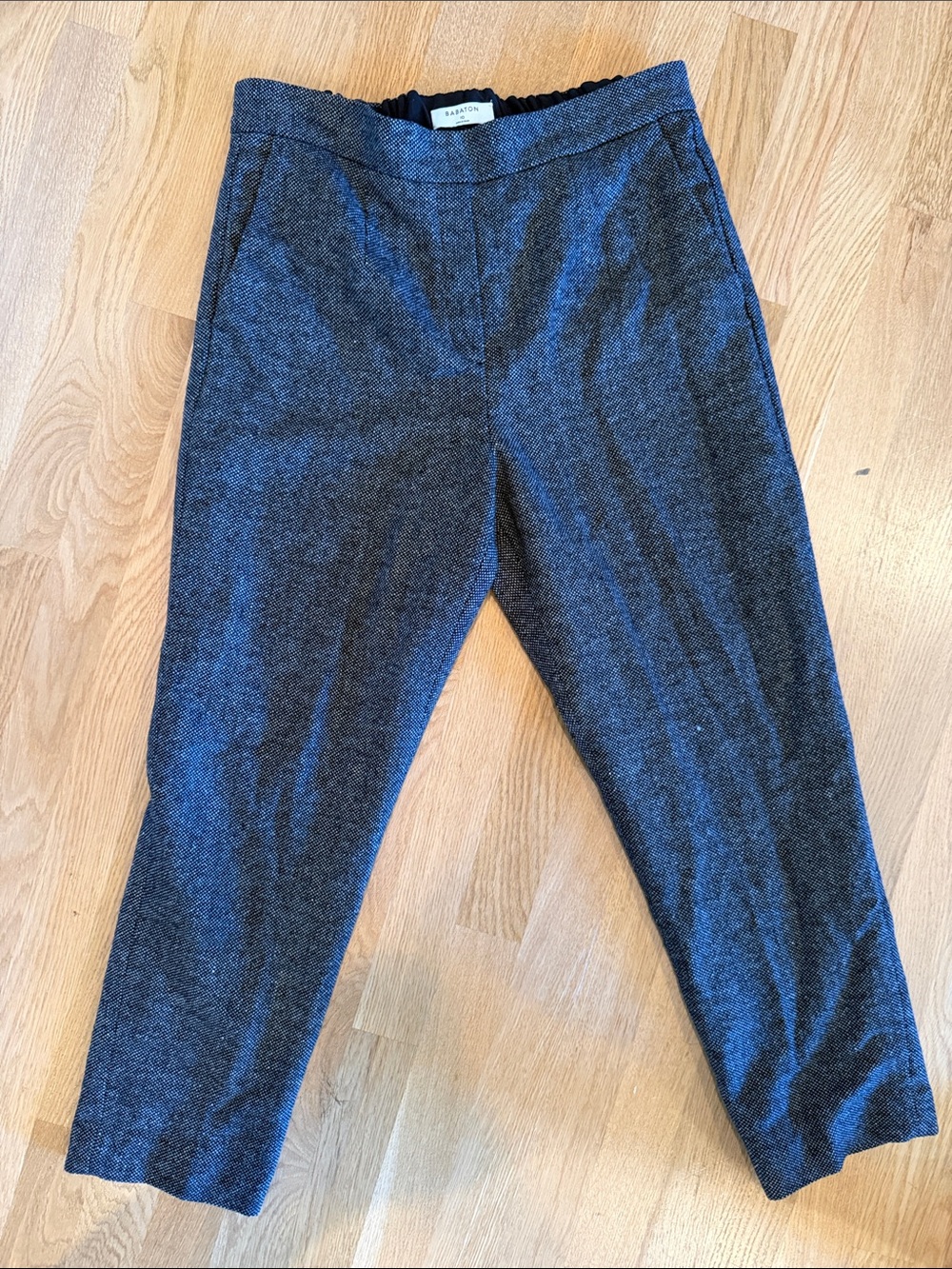 Babaton Wool Charcoal Cropped Ankle Pants